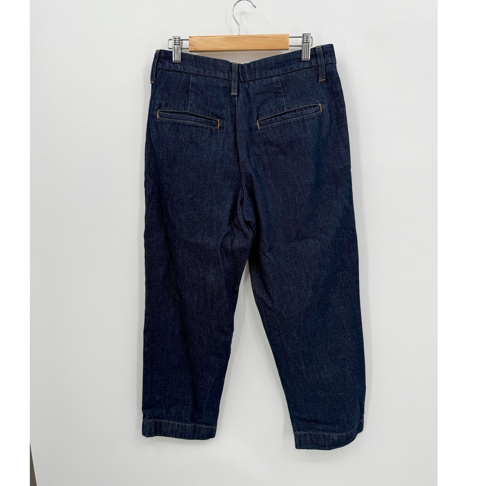 Banana Republic Jeans Women 27/4 Petite Dark Wash Mid-Rise Straight Pleated 0062 - Picture 3 of 9